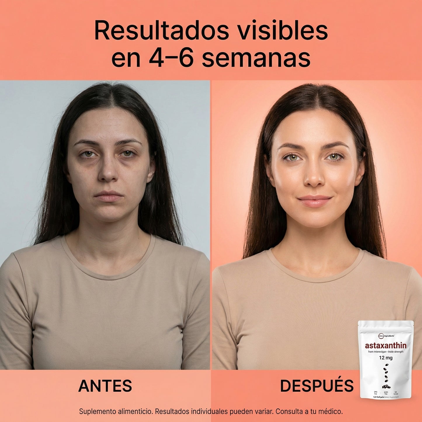 Astaxantina - Siéntete Y Luce Más Joven en 30 Días o Te Devolvemos Tu Dinero.