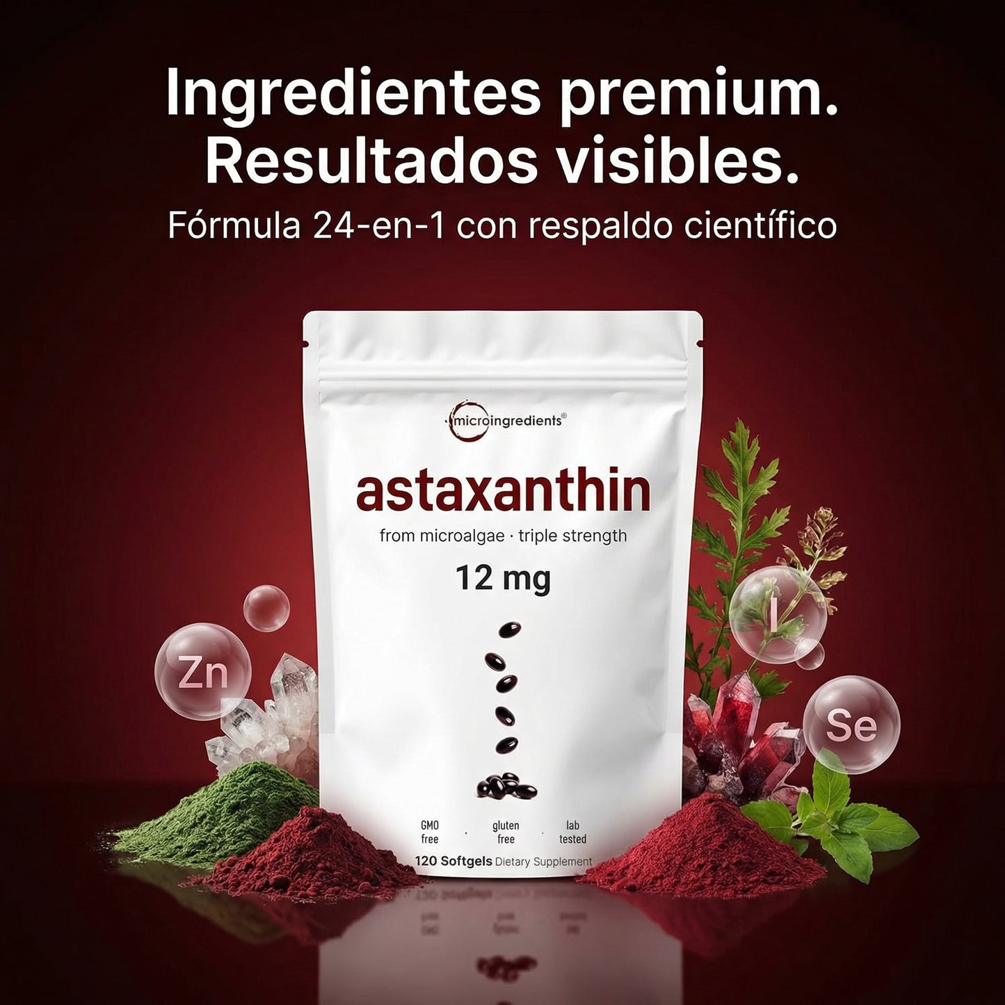 Astaxantina - Siéntete Y Luce Más Joven en 30 Días o Te Devolvemos Tu Dinero.